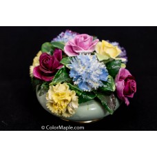 ENGLAND ROYAL ADDERLEY PORCELAIN FLORAL BONE CHINA FLOWER BOWL OF ROSES LARGE #1