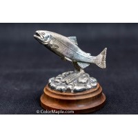 Metal Art Sculpture Trout Fish  with Signed vH.R