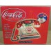 Coca-Cola Stained Glass Telephone NEW In Box Lighted Up Phone Push Up Button